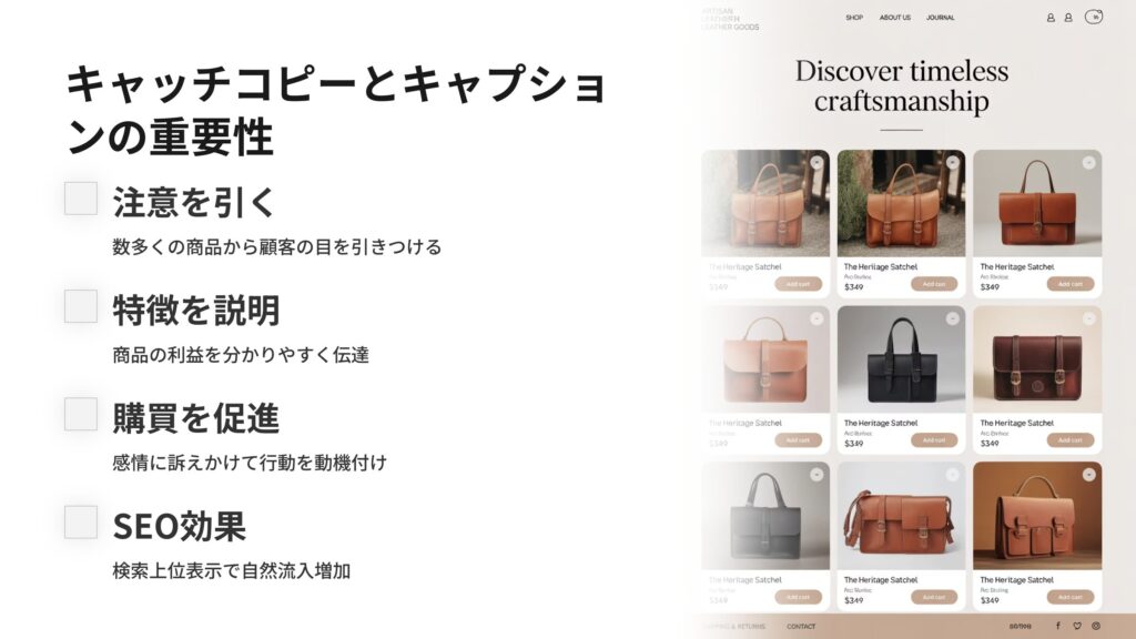 キャッチコピーやキャプションの重要さ
