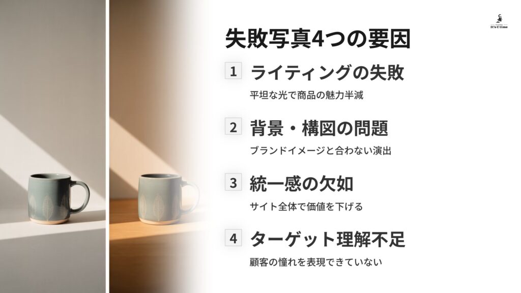 商品写真で「損している」4つの要因