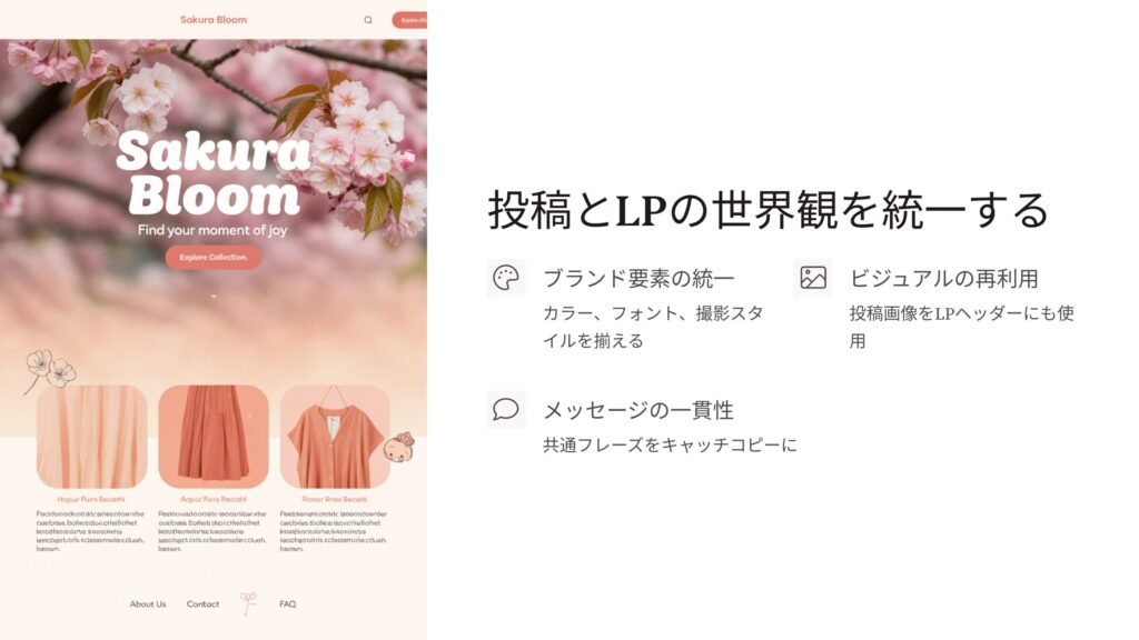 投稿とLPの世界観を統一する