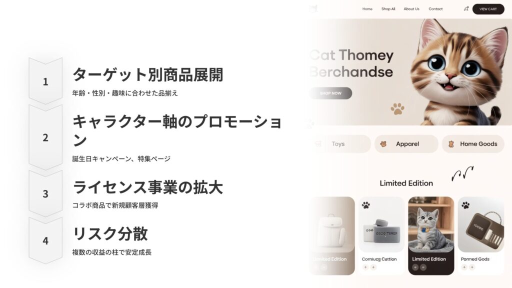 ECにおける複数キャラクター戦略