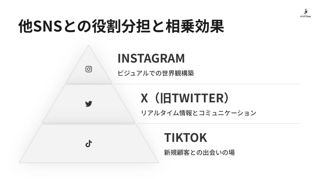 他SNSとの役割分担と相乗効果